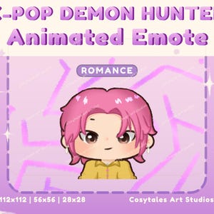 Romance Animated KPOP DEMON HUNTERS Twitch Emotes | Saja Boys,Soda pop |Cute Chibi VTuber Emotes | Emote for Streaming| Kawaii Stream Assets