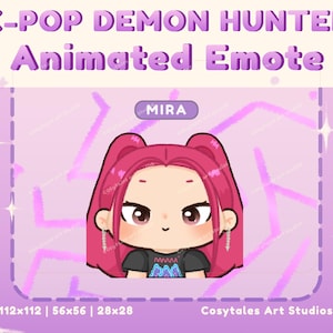 Mira Animated KPOP DEMON HUNTERS Twitch Emotes | Huntrix, Soda pop | Cute Chibi VTuber Emotes | Emote for Streaming | Kawaii Stream Assets