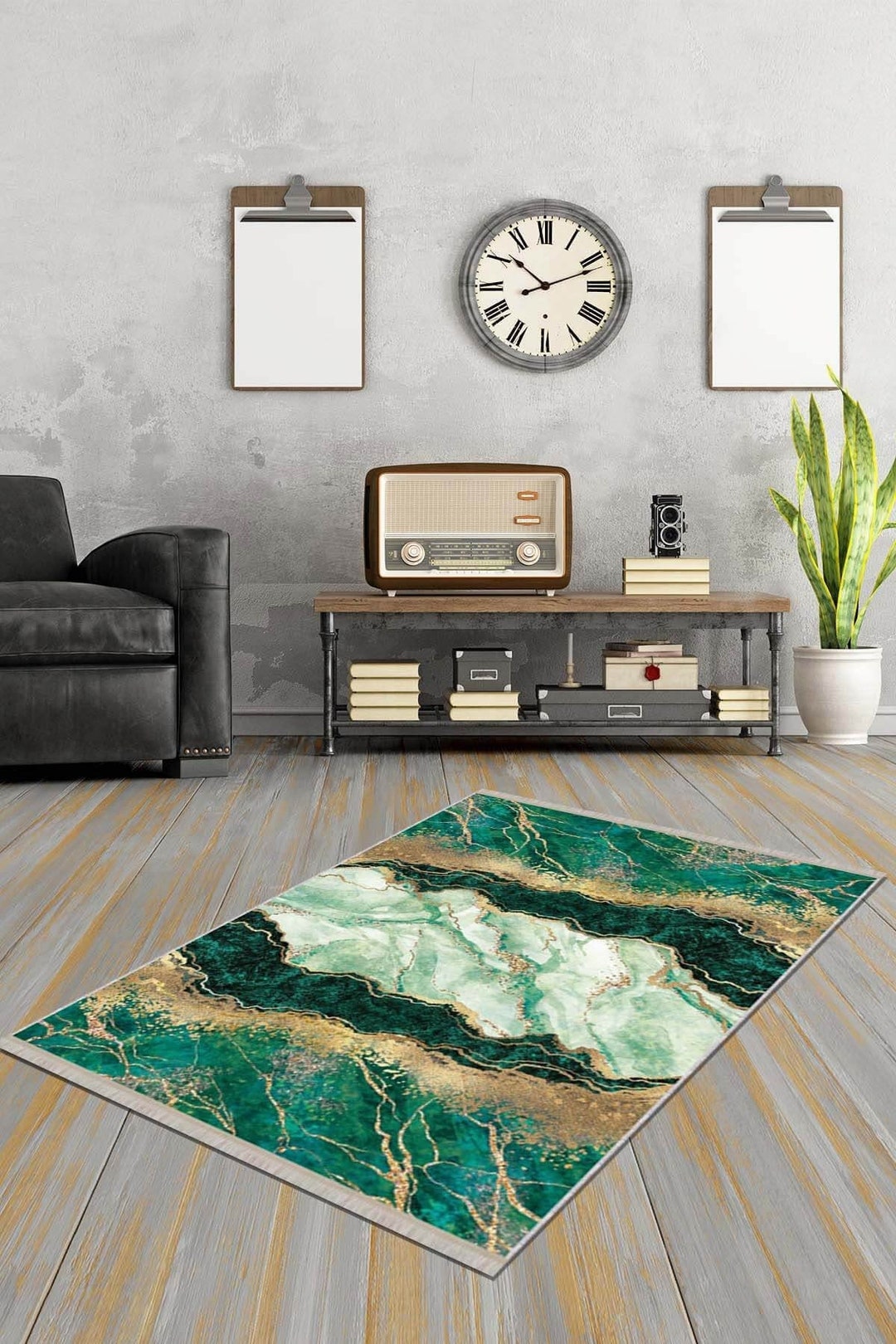 Emerald Green Rug Marble Door Rug Gold Marble Rug Area Rug Etsy