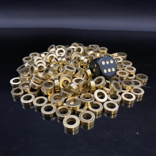 Matériau décoratif ''Anneau en laiton'', anneaux en laiton de haute qualité (0,25 pouce 0,375 pouce x3 mm), métal pour conception sculpturale/production d'orgonite, or