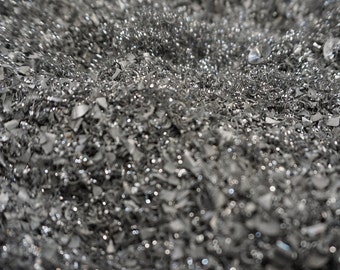 Decorative material &#39;&#39;Diamonds sparkle&#39;&#39;, high-quality aluminum shavings, metal shavings for sculptural design/orgonite production, silver