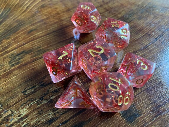 Red Black Clear Resin Dice Dungeon and Dragon DND Dice R09 SHIPS in 3 DAYS