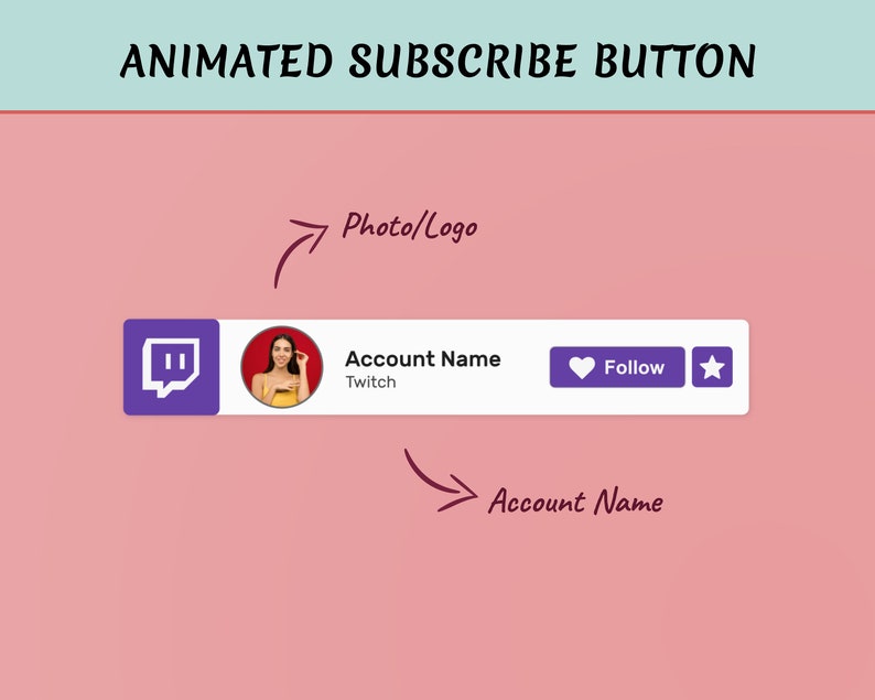 Twitch animado personalizado Seguir el botón suscribirse Fondo - Etsy ...