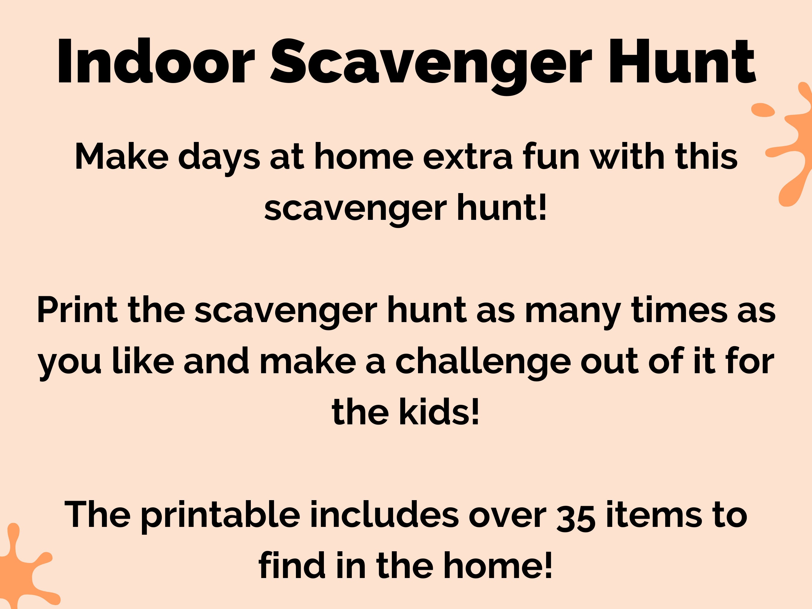 At Home Scavenger Hunt Kids Activity: Kids activities | Etsy