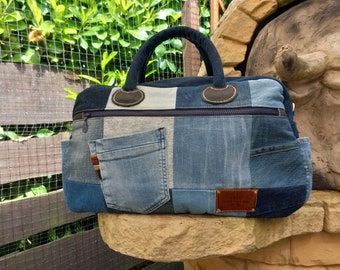 NEU!!! Jeans Tasche/Weekender/Schultertasche Upcycling EINZELSTÜCK