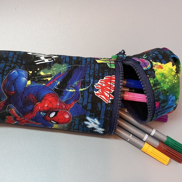 Stiftebox, Federmäppchen, Pencil Case "Spiderman" Motiv handgefertigt