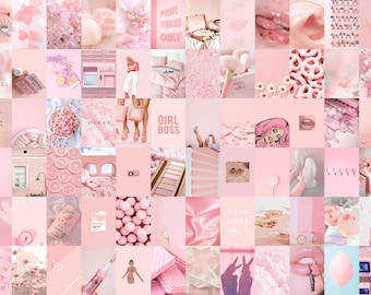 Blush Pink Aesthetic Collage Kit | 130 Piece Room Decor (Digital Download)