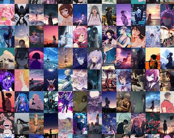 Anime Wall Collage Kit | 150 Aesthetic Manga Art Prints (4x6) (Digital Download)