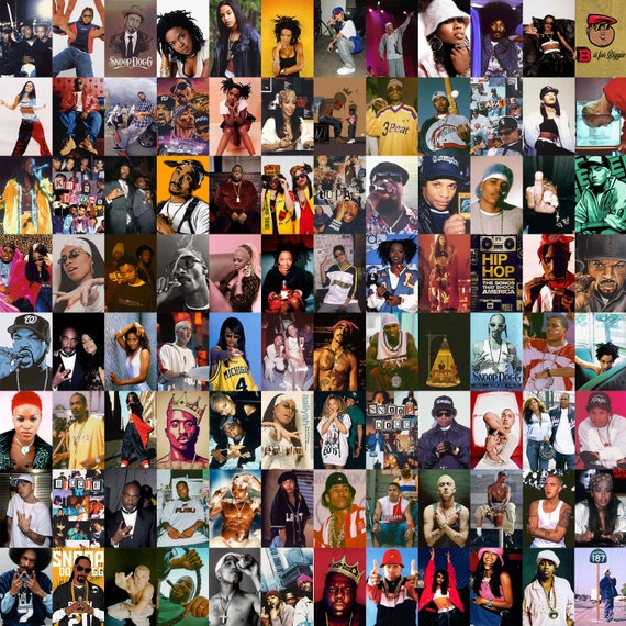 205 PCS Vintage Rap and Hip Hop Posters Retro Rapper Wall Collage