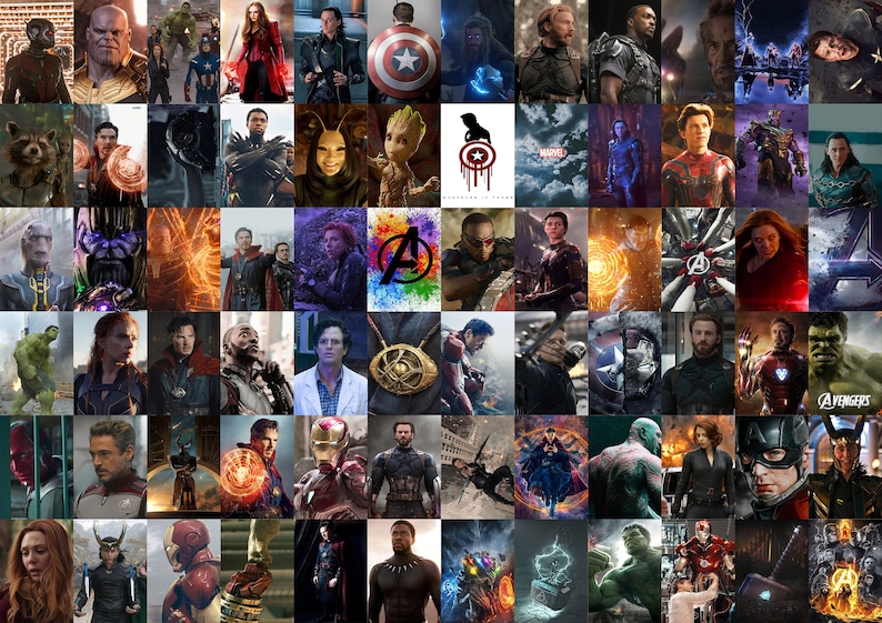 Marvel Aesthetic Photo Collage Avengers Wall Collage Kit Avengers Super Hero Room Decor DIGITAL