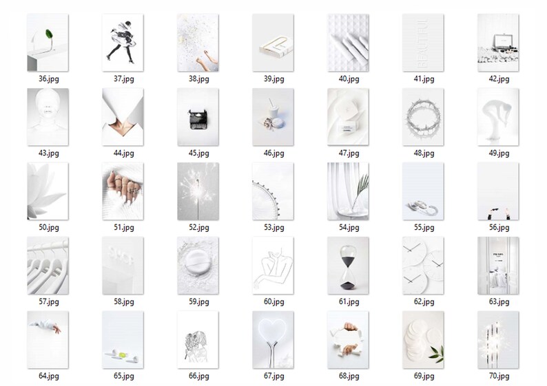 White Wall Collage Kit Neutral White Aesthetic Photo Collage White Room