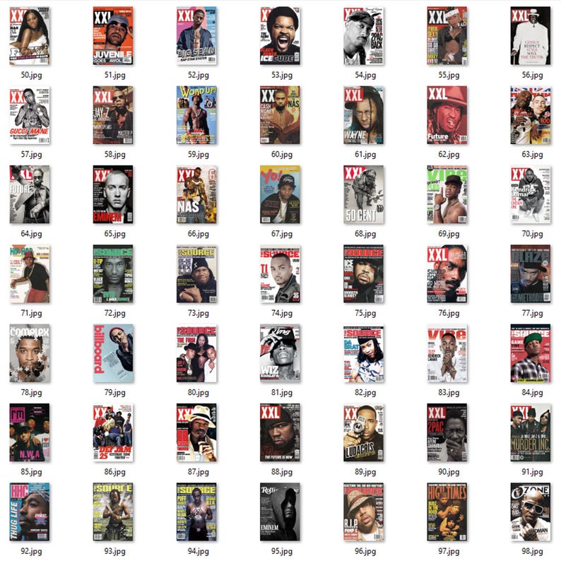 170 PCS Rap Magazines Posters | Retro Rapper Wall Collage Kit | Aesthetic Rappers Wall Art | Rap Music Room Decor | DIGITAL DOWNLOAD image 7