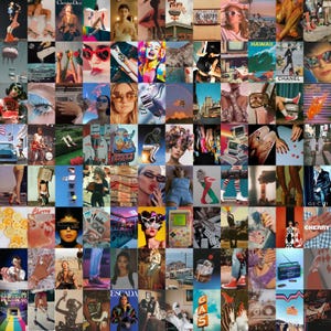 300 PCS Vintage Retro Wall Collage Kit | Retro Wall Decor | Retro Aesthetics | Trendy Photo Collage Kit ( DIGITAL DOWNLOAD ) 4x6