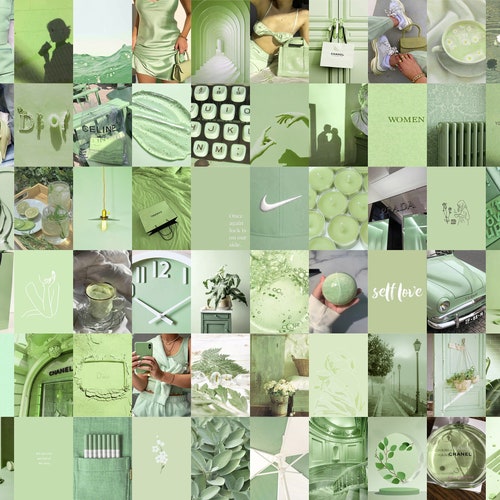 Sage Green Wall Collage Kit Botanical Matcha Aesthetic Photo - Etsy ...