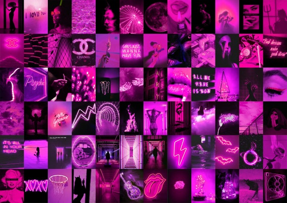 Boujee Pink Photo Collage Pink Neon Aesthetic Photo Collage Hot Pink Wall  Decor DIGITAL DOWNLOAD 190 PCS -  Canada