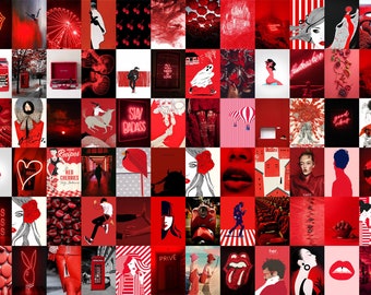 Red Aesthetic Photo Collage Kit | Boujee Room Decor (Digital Download)