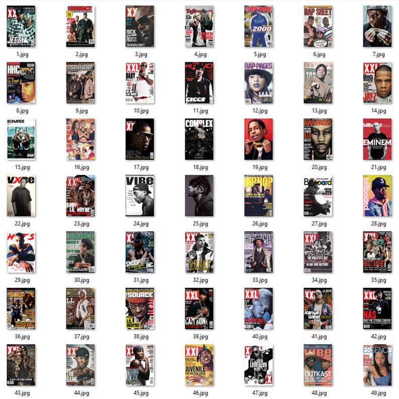 170 PCS Rap Magazines Posters | Retro Rapper Wall Collage Kit | Aesthetic Rappers Wall Art | Rap Music Room Decor | DIGITAL DOWNLOAD image 6