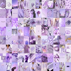 Kit de collage mural violet lavande 140 PCS | Décoration de chambre lavande violette (TÉLÉCHARGEMENT NUMÉRIQUE) 4 x 6