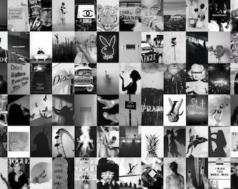 Black and White Aesthetic Photo Collage Kit | Room Decor (Digital Download)