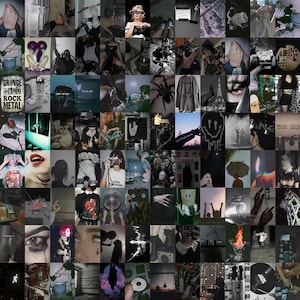 144 PCS Grunge Wall Collage Kit Boujee Black Grunge Aesthetic Photo Collage Print | Dark Goth Pictures Room Decor DIGITAL DOWNLOAD 4x6