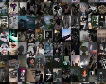 Grunge Aesthetic Photo Collage Kit | Dark Goth Room Decor (Digital Download)