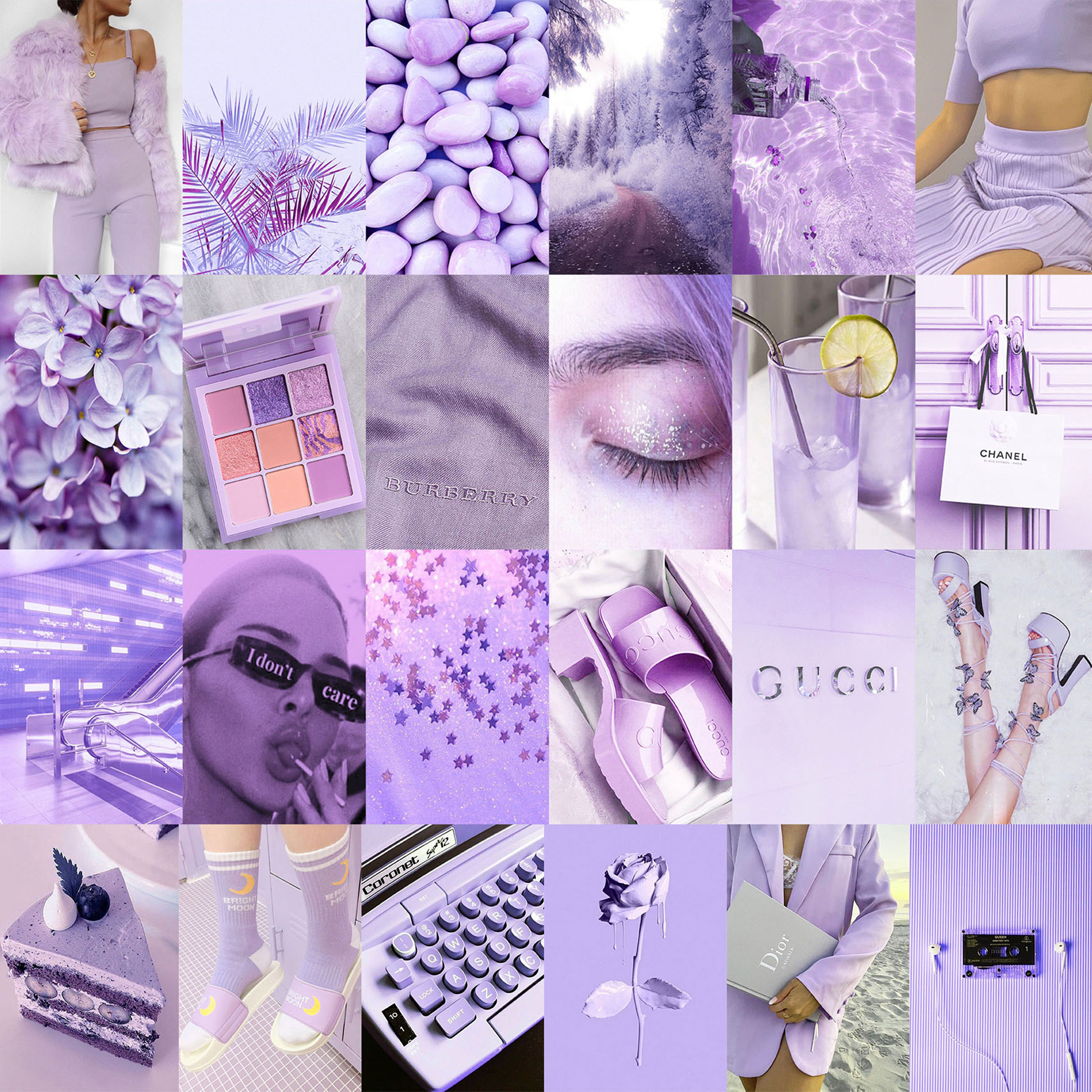 Lavender Purple Aesthetic Photo Collage Kit | Room Decor (digital ...