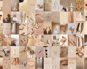 Beige Aesthetic Collage Kit | Neutral Wall Art Decor (Digital Download)