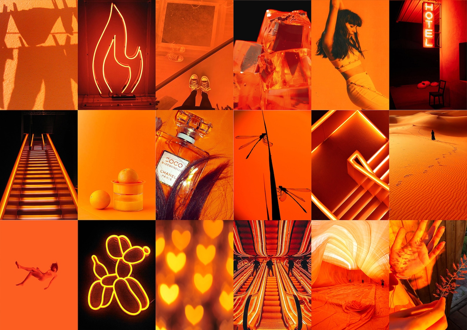 Orange Wall Collage Kit Orange Wall Collage Orange Aesthetic Collage