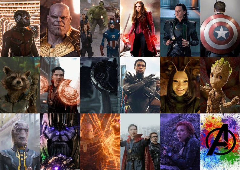 Marvel Aesthetic Photo Collage Avengers Wall Collage Kit Avengers Super Hero Room Decor DIGITAL