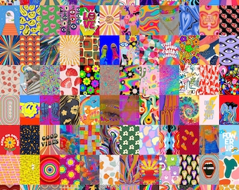140 PCS Kidcore Indie Wall Collage Kit Retro Indie Aesthetic Photo Poster Prints | Vintage Hippie Pictures Room Decor ( DIGITAL 4x6 )