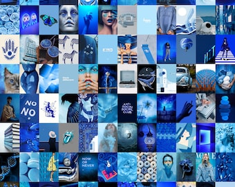 Blue Aesthetic Wall Collage Kit | 160 Photo Prints (Digital Download)
