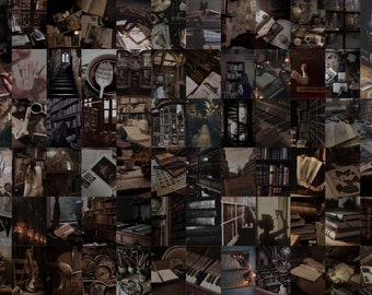 Dark Academia Aesthetic Photo Collage Kit | 157 PCS (Digital Download)
