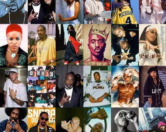 90s Rap & Hip Hop Poster Collage Kit | Retro Music Room Decor