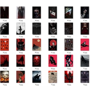 May include: A collection of 80 images featuring various vampire-themed illustrations, including portraits, skulls, and gothic scenes. The images are in a grid format, with each image labeled with a file name.