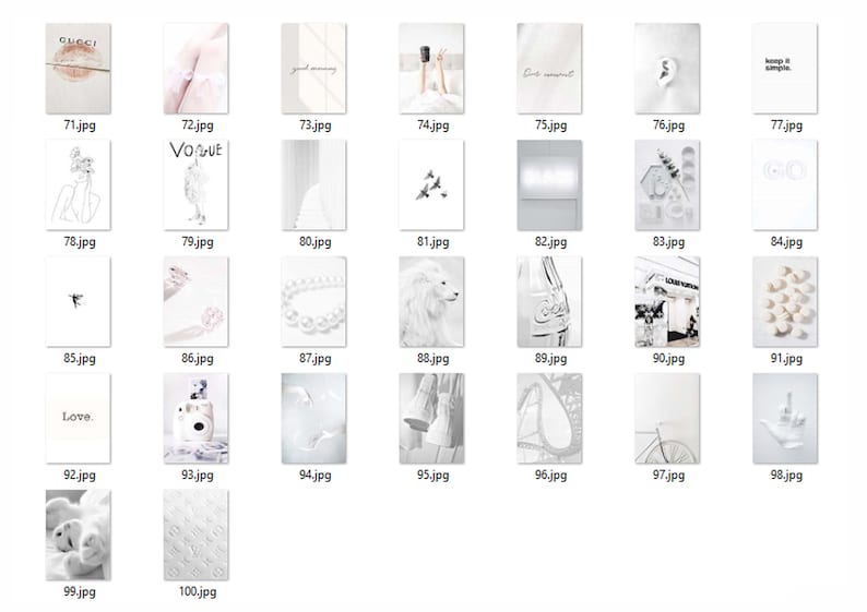 White Wall Collage Kit Neutral White Aesthetic Photo Collage Etsy