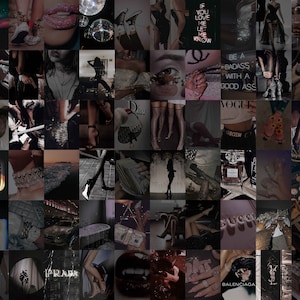 Boujee Dark Aesthetic Wall Collage Kit | Dark Aesthetic Photo Collage | Black Wall Decor ( DIGITAL DOWNLOAD )  | 100 PCS
