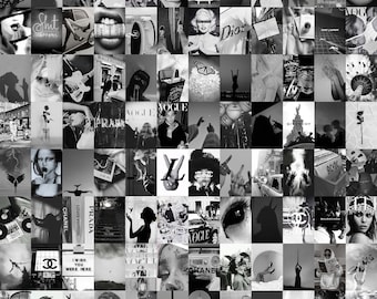 Black & White Photo Collage Kit | Aesthetic Room Decor (Digital Item)