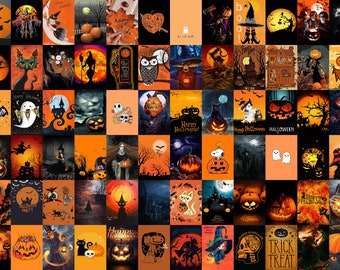 Halloween Collage Kit | Pumpkin, Witch Aesthetic Wall Art (Digital Download)