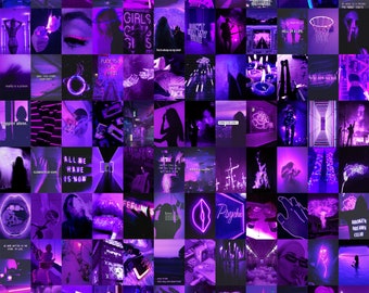 Euphoria Purple Aesthetic Wall Collage Kit | Neon Photo Prints (Digital Download)