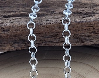 Sterling Silver Chunky Round Belcher Cable Chain 16" - 40" (40cm - 102cm) 3.4mm