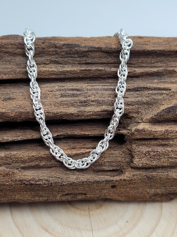 ★HARANG★ HR 28901N_Silver Rope Chain Necklace (thick rope) Sterling Silver Thick Rope Chain 16