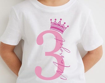 Personalised Birthday T-shirt Princess Personalised Birthday Gifts First Birthday Top Cake Smash Kids Girls Boys T-shirt