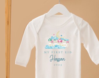 Personalised My First Eid Baby Grow Children's Eid Outfit Girls Boys My First Eid
