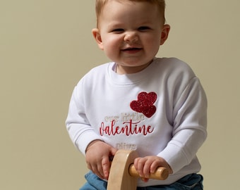 Embroidered Personalised Valentine's Sweatshirt - Our Little Valentine Sweatshirt - Girls Boys Valentine's Sweatshirt -Little Valentine