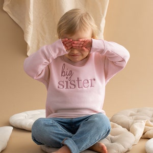 Embroidered Big Sister Sweatshirt Baby Announcement Sweatshirt Big