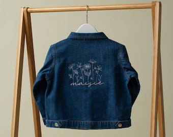 Personalised Toddler Denim Jacket - Personalised Kids Jackets - Spring Jackets - Girls Denim Jacket