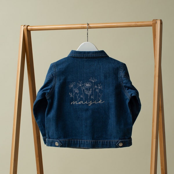 Personalised Toddler Denim Jacket - Personalised Kids Jackets - Spring Jackets - Girls Denim Jacket
