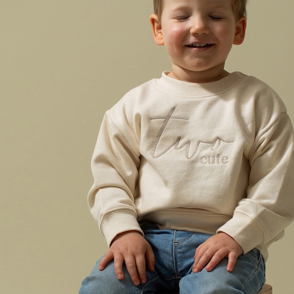 Two Cute Birthday Sweatshirt - Birthday Sweatshirt - Girls Boys Second Birthday Top -  2 Birthday Sweatshirt