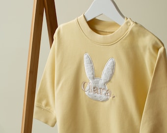 Embroidered Personalised Easter Sweatshirt - Personalised Sweatshirt - Luxury Easter- Girls Tops - Boys Tops - Personalised Gifts - Bunny