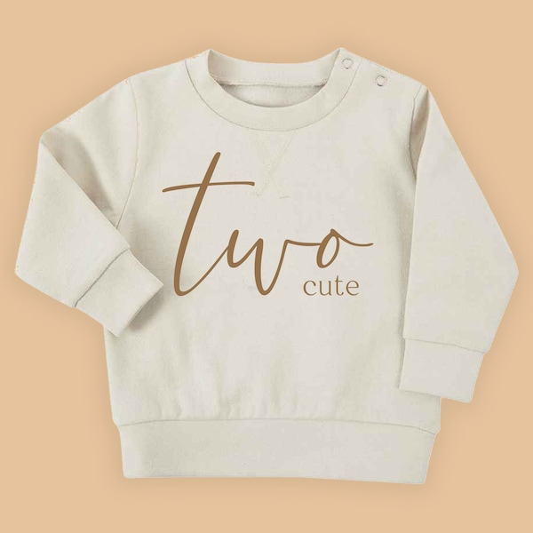Two Cute Birthday Sweatshirt - Birthday Sweatshirt - Girls Boys Second Birthday Top -  2 Birthday Sweatshirt